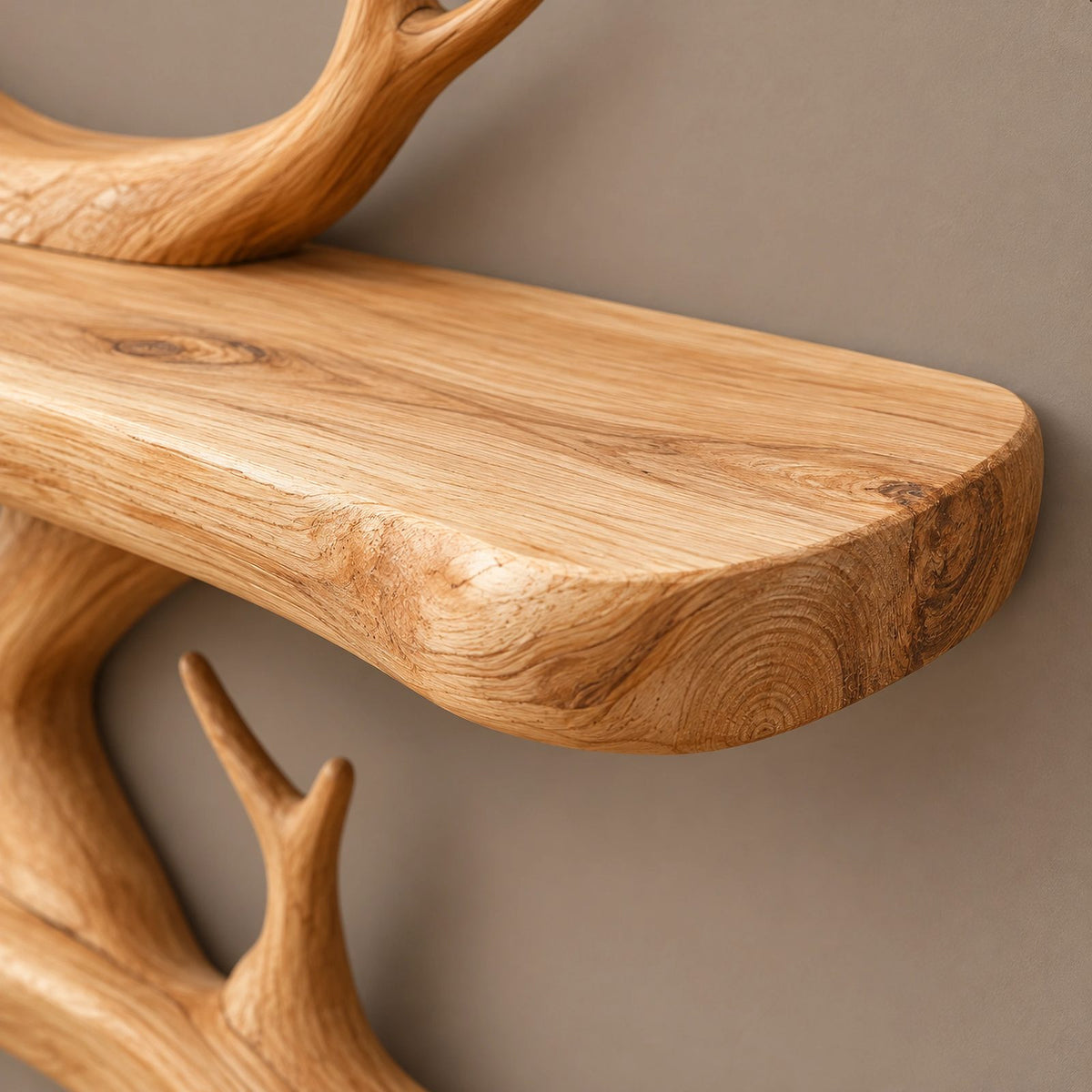 Sculptural Solid Wood Tree Bookshelf With Branch Shelves For Living Room