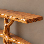 Grand Solid Wood Tree Bookshelf With Many Branch Shelves For Living Room