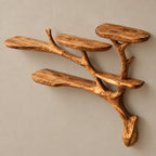 Rustic Solid Wood Wall Tree Bookshelf With Branch Shelves For Living Room