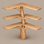 Rustic Corner Tree Bookshelf With Open Branch Shelves For Kids Room