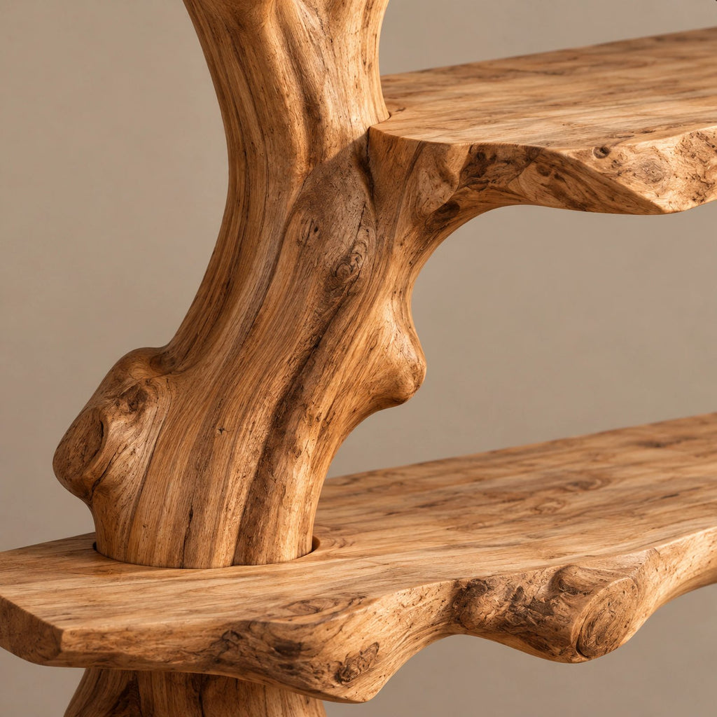 Organic Tree Bookshelf With Asymmetrical Branch Shelves For Living Room