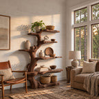 Organic Tree Bookshelf With Asymmetrical Branch Shelves For Living Room