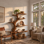 Organic Tree Bookshelf With Asymmetrical Branch Shelves For Living Room