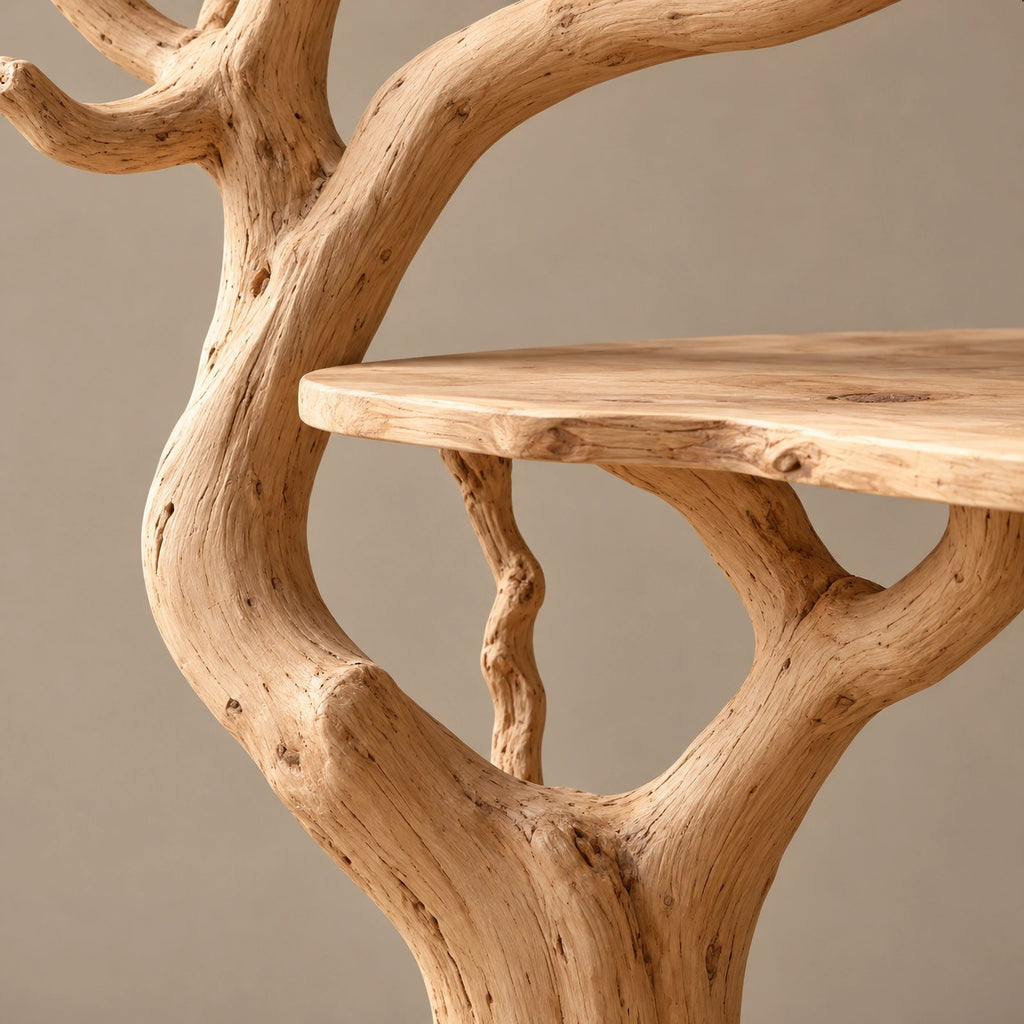 Handcrafted Tree Bookshelf With Built In Desk Shelf For Home Office