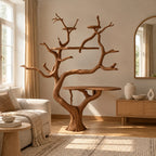 Handcrafted Tree Bookshelf With Built In Desk Shelf For Home Office