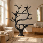 Handcrafted Tree Bookshelf With Built In Desk Shelf For Home Office