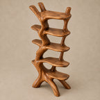 Freestanding Sculptural Wood Tree Bookshelf With Curved Display Shelves