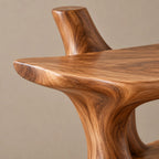 Freestanding Sculptural Wood Tree Bookshelf With Curved Display Shelves