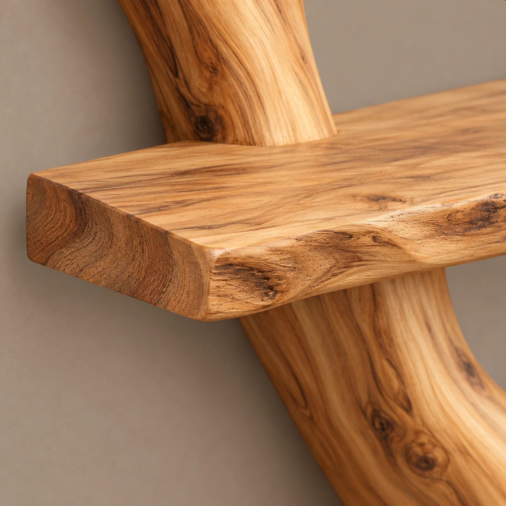 Farmhouse Wood Wall Tree Bookshelf With Sweeping Branch Display