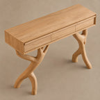 Rustic Forked Branch Console Table With Drawer For Hallway