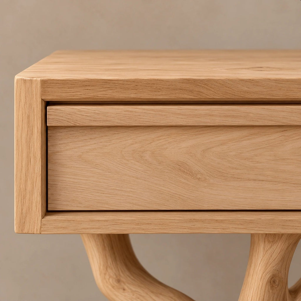 Rustic Forked Branch Console Table With Drawer For Hallway