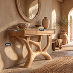 Scandinavian Y Branch Console Table With Drawer For Living Room
