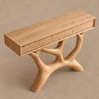 Scandinavian Y Branch Console Table With Drawer For Living Room