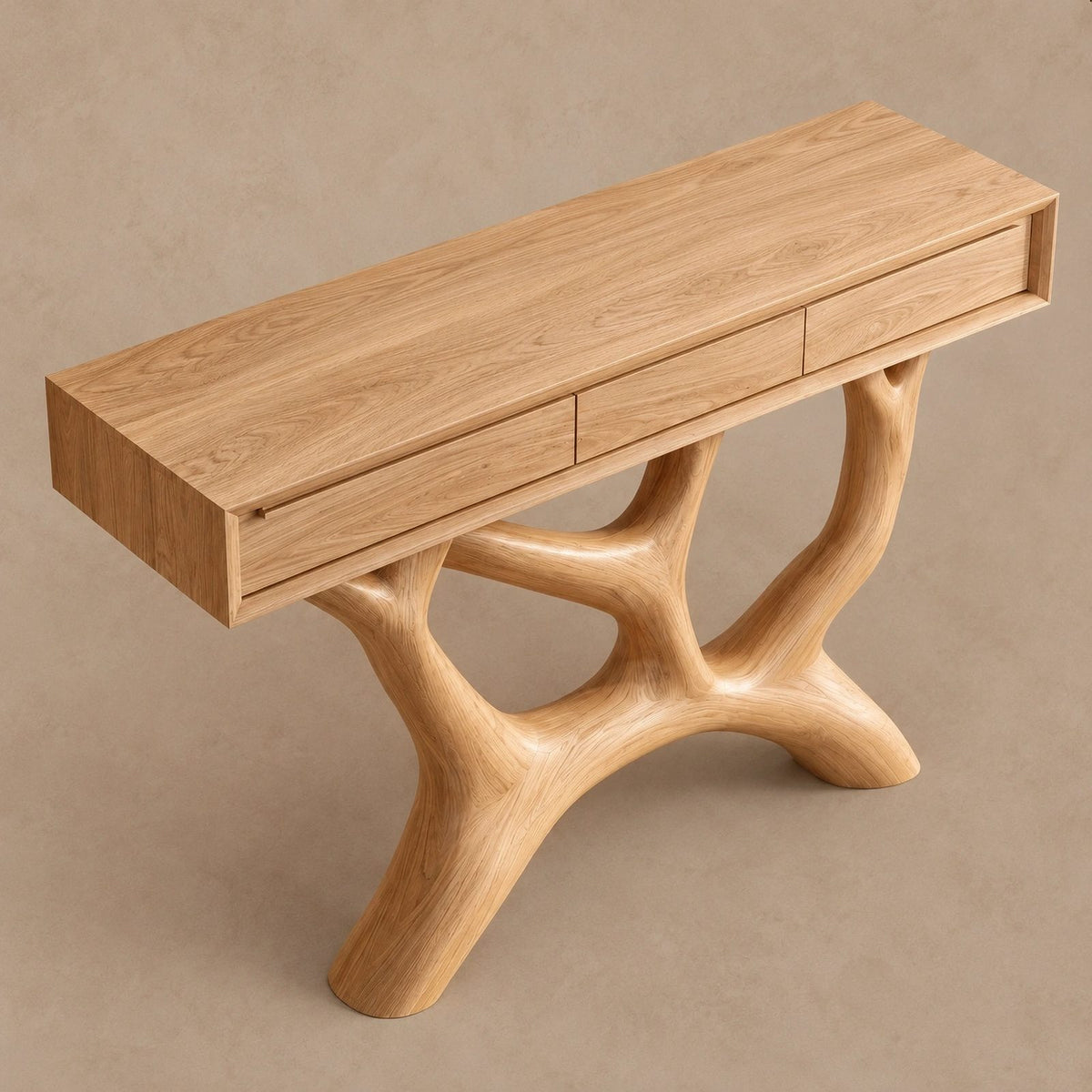 Scandinavian Y Branch Console Table With Drawer For Living Room