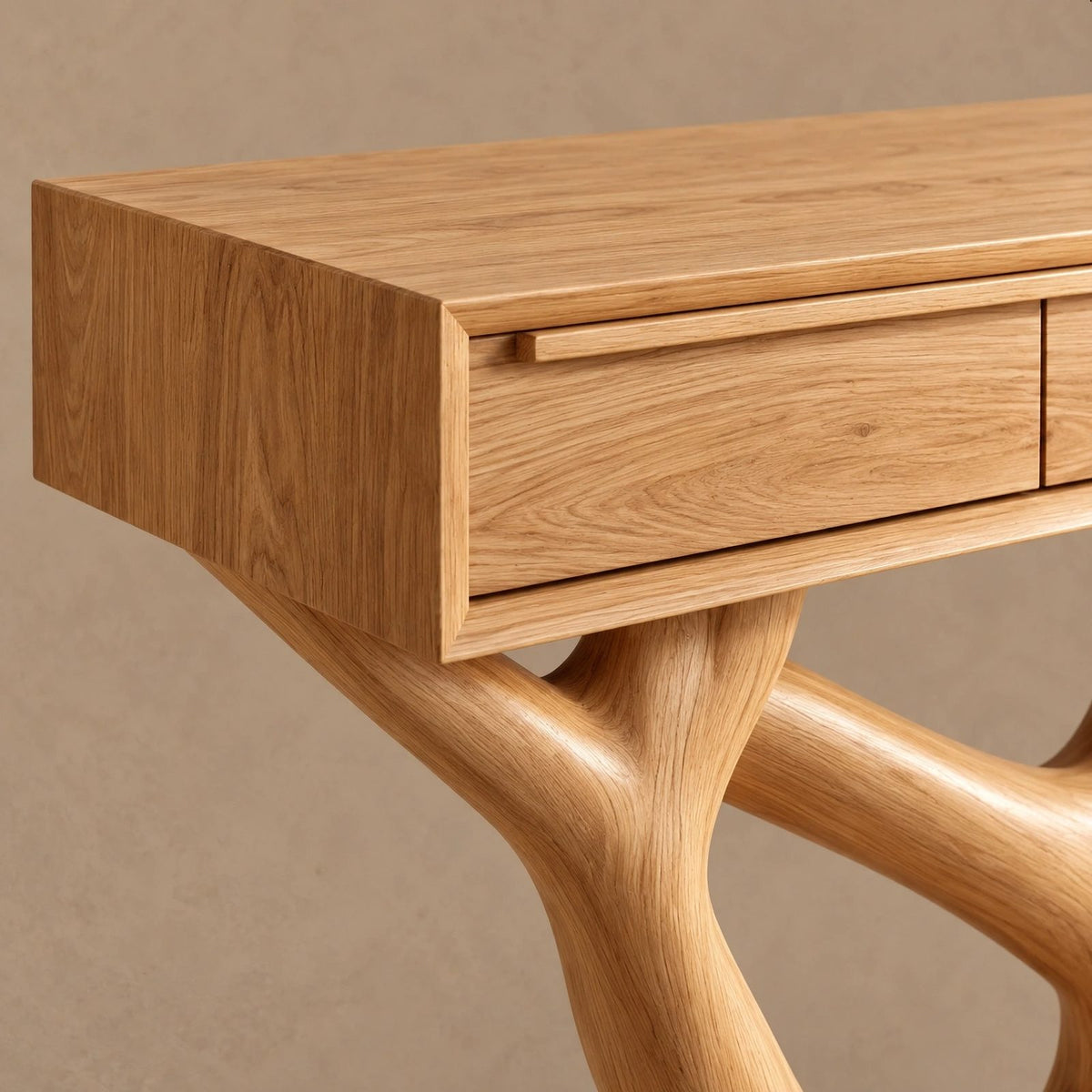 Scandinavian Y Branch Console Table With Drawer For Living Room