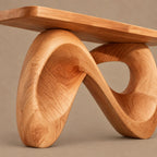 Organic Sculpted Console Table With Infinity Loop Base For Entryway