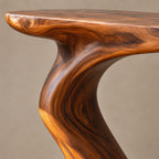 Organic Wood Console Table With Curved Branch Base For Entryway