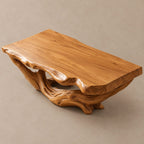 Handcrafted Live Edge Coffee Table With Twisted Root Base For Living Room