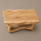 Contemporary Live Edge Coffee Table With Sculpted Wave Base For Living Room