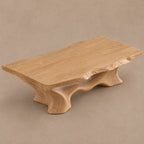 Modern Live Edge Coffee Table With Sculpted Root Pedestal For Living Room