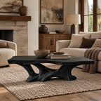 Organic Live Edge Coffee Table With Flowing Branch Base For Living Room