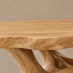 Organic Live Edge Coffee Table With Flowing Branch Base For Living Room