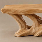 Organic Live Edge Coffee Table With Flowing Branch Base For Living Room