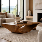 Sculptural Live Edge Coffee Table With Hollow Root Arch For Living Room