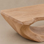 Sculptural Live Edge Coffee Table With Hollow Root Arch For Living Room