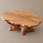 Transitional Oval Coffee Table With Quad Root Legs For Living Room