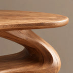 Contemporary Zigzag Wood Record Player Stand With Open Shelf