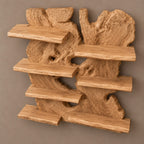 Artisan Staggered Slab Wine Rack With Layered Shelves For Dining Room