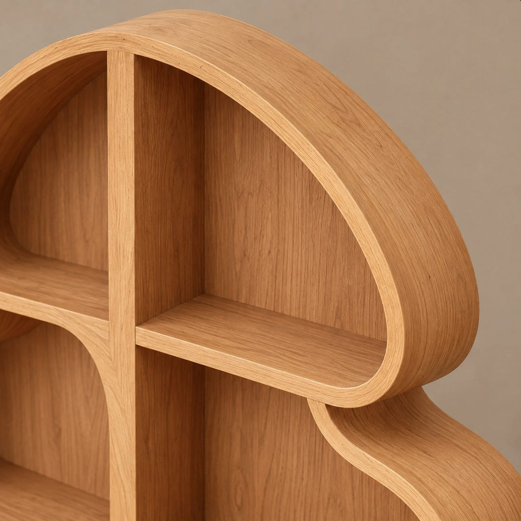 Whimsical Tree Silhouette Wood Bookshelf For Living Room
