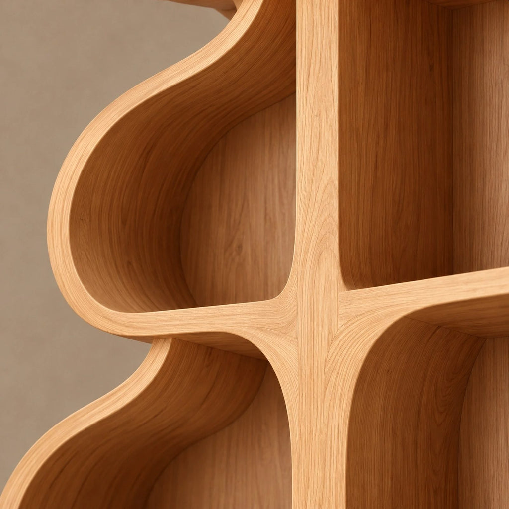 Whimsical Tree Silhouette Wood Bookshelf For Living Room