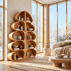 Whimsical Tree Silhouette Wood Bookshelf For Living Room
