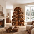 Whimsical Tree Silhouette Wood Bookshelf For Living Room