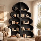 Whimsical Tree Silhouette Wood Bookshelf For Living Room