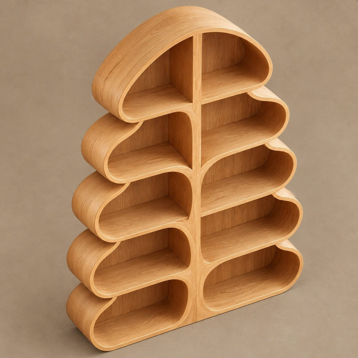 Whimsical Tree Silhouette Wood Bookshelf For Living Room