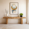 Solid Wood Live-Edge Console Bench with Natural Edge for Entryway Hallway
