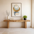 Solid Wood Live-Edge Console Bench with Natural Edge for Entryway Hallway
