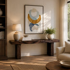 Solid Wood Live-Edge Console Bench with Natural Edge for Entryway Hallway