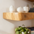 Solid Wood Corner Shelf Tiered Live-Edge Ladder Display for Plants and Books