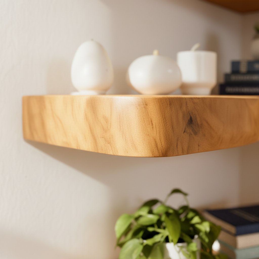 Solid Wood Corner Shelf Tiered Live-Edge Ladder Display for Plants and Books