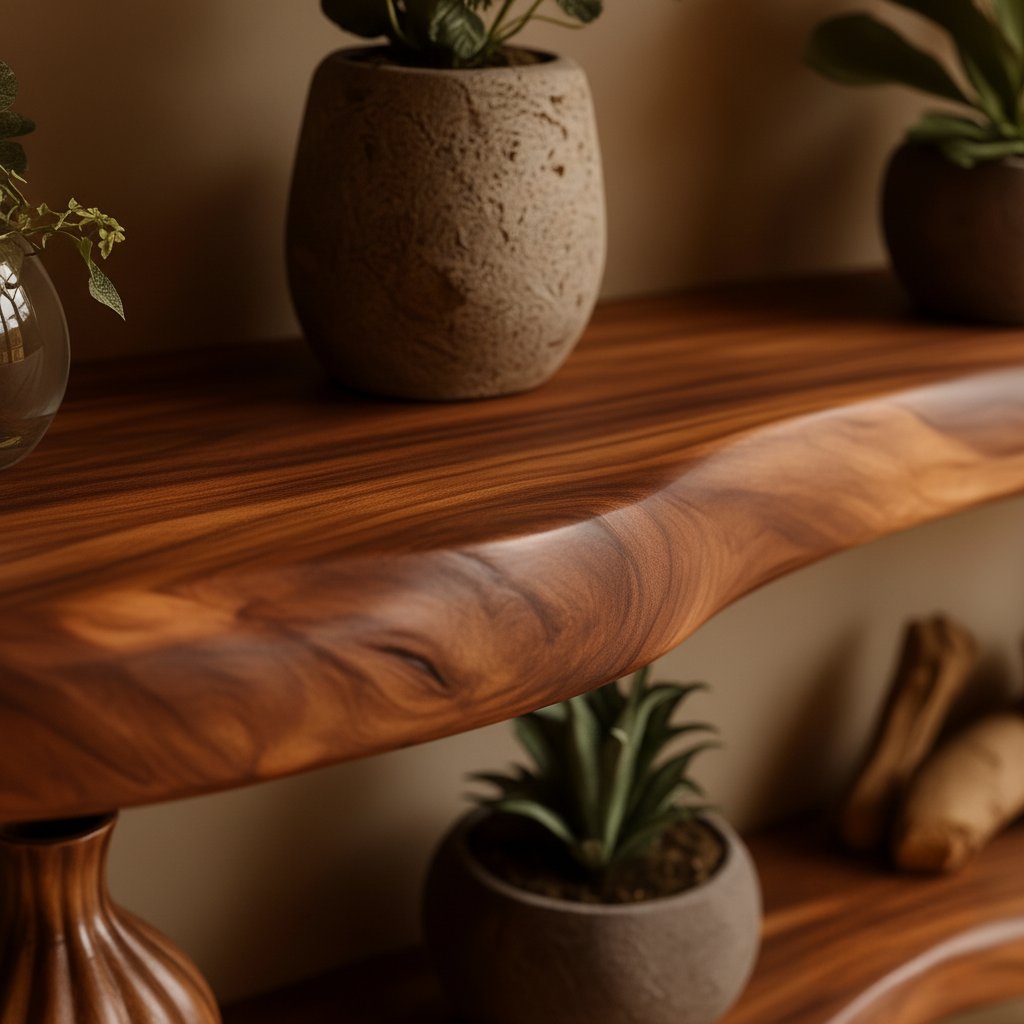 Solid Wood Wall Shelf Multi-Tier Live-Edge Floating Ledges for Book Display