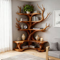 Solid Wood Live-Edge Console Table Sculptural Organic Accent for Living Room
