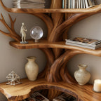 Solid Wood Live-Edge Console Table Sculptural Organic Accent for Living Room