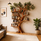 Solid Wood Tree-Trunk Console Table Live-Edge Sculptural Entryway Accent Piece