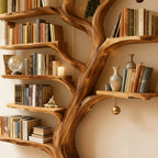 Solid Wood Tree-Trunk Console Table Live-Edge Sculptural Entryway Accent Piece