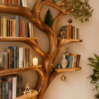 Solid Wood Tree-Trunk Console Table Live-Edge Sculptural Entryway Accent Piece