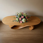 Solid Wood Infinity Loop Sculptural Console Table for Minimalist Entryway
